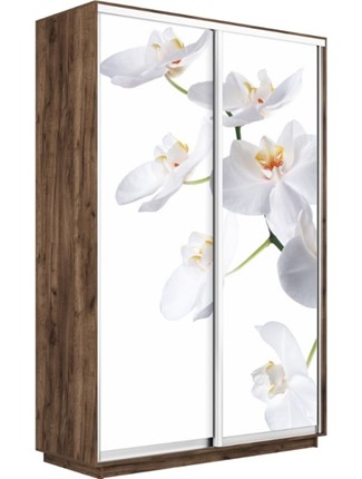 Шкаф-купе Экспресс 1600x450x2400, Орхидея белая/дуб табачный в Перми - изображение