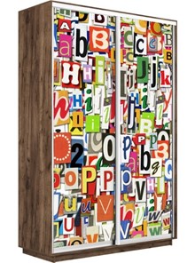 Шкаф 2-дверный Экспресс 1600x600x2200, Буквы/дуб табачный в Перми