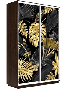 Шкаф 2-створчатый Экспресс 1600x600x2200, Листья золото/венге в Перми