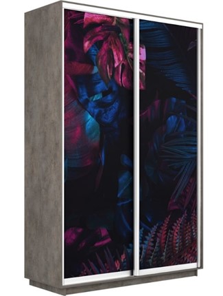 Шкаф 2-х створчатый Экспресс 1600x600x2400, Джунгли темные/бетон в Перми - изображение