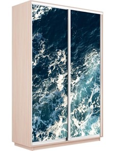 Шкаф 2-створчатый Экспресс 1600x600x2400, Морские волны/дуб молочный в Перми