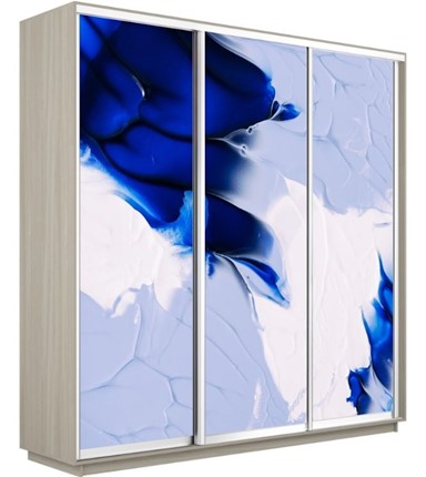 Шкаф 3-дверный Экспресс 1800х450х2400, Абстракция бело-голубая/шимо светлый в Перми - изображение