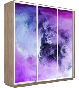 Шкаф 3-створчатый Экспресс 1800х600х2200, Фиолетовый дым/дуб сонома в Перми
