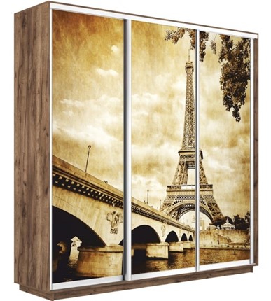 Шкаф 3-х створчатый Экспресс 1800х600х2200, Париж/дуб табачный в Перми - изображение