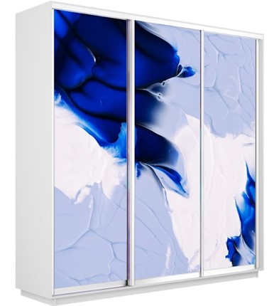 Шкаф Экспресс 1800х600х2400, Абстракция бело-голубая/белый снег в Перми - изображение
