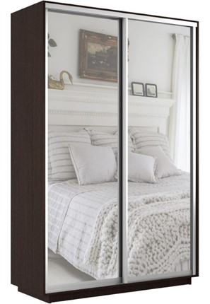 Шкаф 2-дверный Экспресс (2 зеркала) 1600x600x2200, венге в Перми - изображение