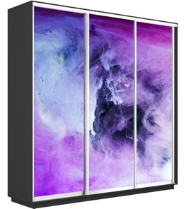 Шкаф 3-створчатый Экспресс 2100х450х2200, Фиолетовый дым/серый диамант в Перми