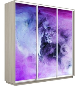 Шкаф 3-створчатый Экспресс 2100х600х2400, Фиолетовый дым/шимо светлый в Перми