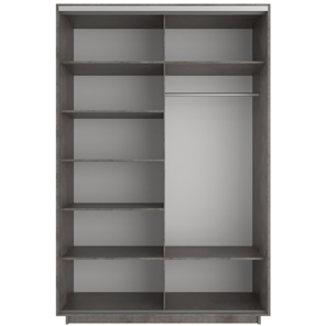 Шкаф 2-дверный Экспресс (ДСП/Зеркало) 1400х600х2200, бетон в Перми - предосмотр 3