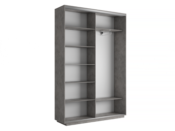Шкаф 2-дверный Экспресс (ДСП/Зеркало) 1600х450х2400, бетон в Перми - предосмотр 3