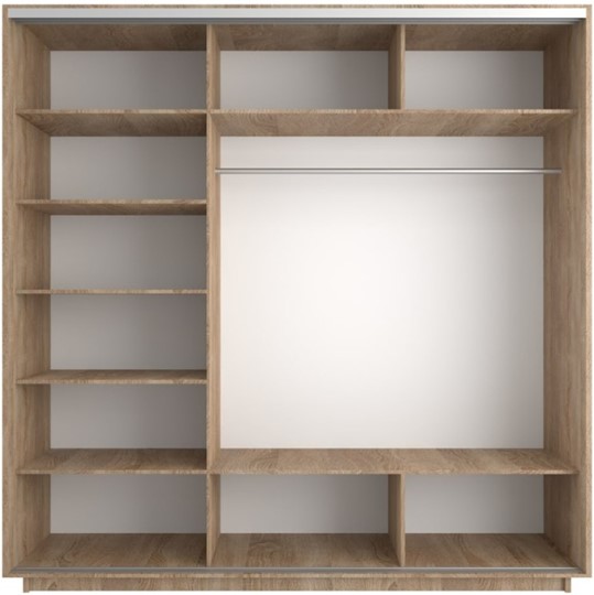 Шкаф 3-х створчатый Экспресс (ДСП/Зеркало/ДСП), 1800х600х2200, дуб сонома в Перми - изображение 2