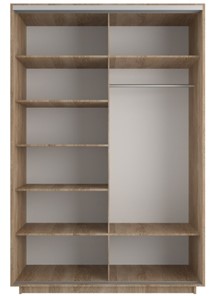 Шкаф 2-створчатый Экспресс (Комби), со стеллажом 1700x600x2200, дуб сонома в Перми - предосмотр 1