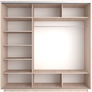 Шкаф 3-створчатый Экспресс (Зеркало/ДСП /Зеркало), 1800х600х2400, дуб молочный в Перми - предосмотр 1