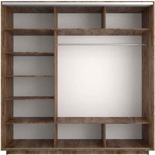 Шкаф 3-створчатый Экспресс (Зеркало/ДСП/Зеркало), 2400х600х2400, серый диамант в Перми - изображение 1