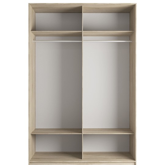 Шкаф 2-х дверный Эста (ДСП/Стекло черное) 1600x660x2200, бетон в Перми - изображение 1