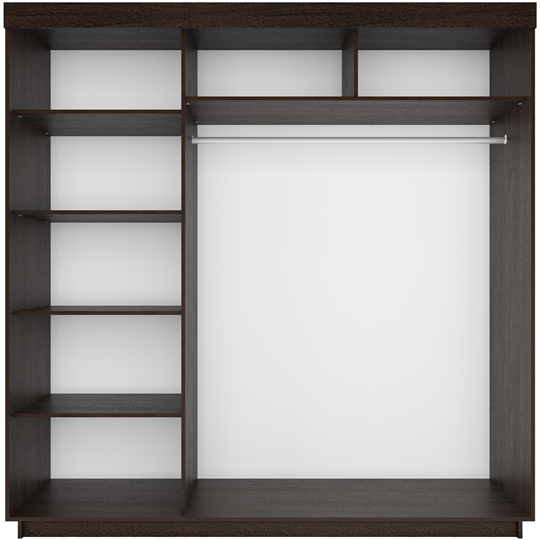 Шкаф 3-дверный Лайт (2 ДСП/Зеркало) 2100х595х2120, Венге в Перми - изображение 1