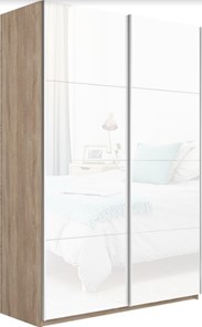 Шкаф 2-х дверный Прайм (Белое стекло/Белое стекло) 1200x570x2300, дуб сонома в Березниках