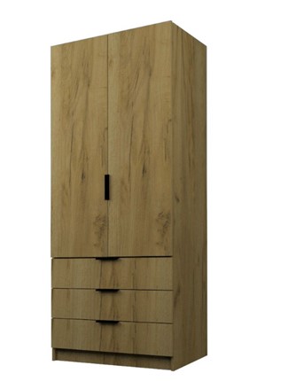 Шкаф двухдверный ЭШ2-РС-23-8-3я, Дуб Крафт Золотой Люкс 190х80х52 в Перми - изображение