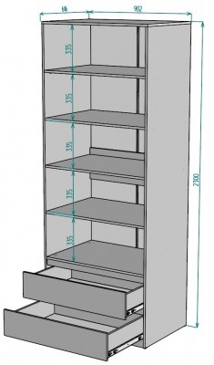 Шкаф 2-х дверный Мальта H187, БП в Перми - изображение 1