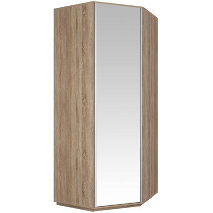Шкаф однодверный Угловой Экспресс ( ДСП / Зеркало) 900х2400, Дуб Сонома в Перми - изображение