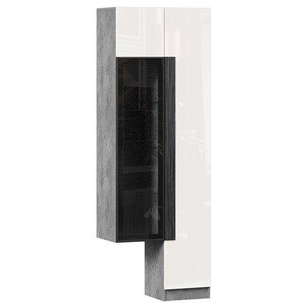 Шкаф с витриной Кельн, 674020, белый/метрополитан грей в Перми - изображение