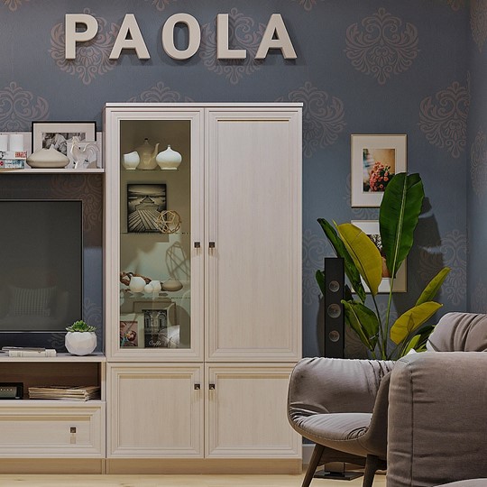 Шкаф в гостиную Paola 1, ясень анкор светлый в Перми - изображение 2