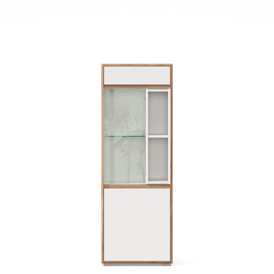 Шкаф-витрина в гостиную малый Лайн Белый ЛД 693.020 в Перми - изображение 1
