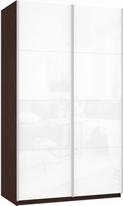 Шкаф 2-створчатый Прайм (Белое стекло/Белое стекло) 1600x570x2300, венге в Соликамске