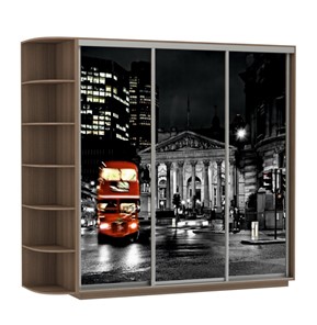Шкаф 3-дверный Экспресс, со стеллажом, 2700х600х2400, Ночной Лондон/шимо темный в Перми - предосмотр