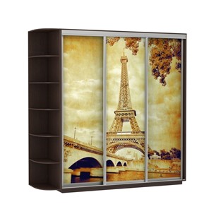 Шкаф 3-х дверный Экспресс со стеллажом, 2400х600х2400, Париж/венге в Перми