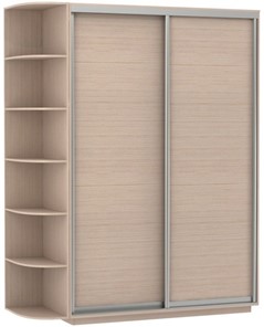 Шкаф 2-х дверный Хит (ДСП) со стеллажом, 1500x600x2200, дуб молочный в Перми - предосмотр