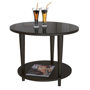 Круглый столик Мебелик BeautyStyle - 10, венге/стекло черное в Перми