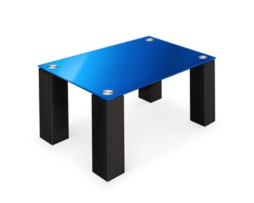 Журнальный столик Колизей-8, черный/синее стекло в Перми