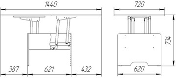 Складной стол-трансформер Дебют-5, венге светлый в Перми - предосмотр 1