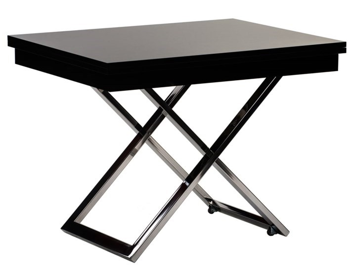 Складной стол-трансформер Cross GL, Черный суперглянец/Нержавеющая сталь в Перми - изображение 2