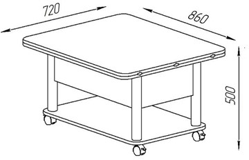 Складной стол-трансформер Дебют-3, серый/белый в Перми - предосмотр 3