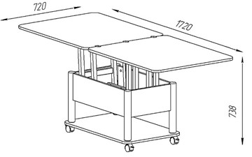 Складной стол-трансформер Дебют-3, серый/белый в Перми - предосмотр 4