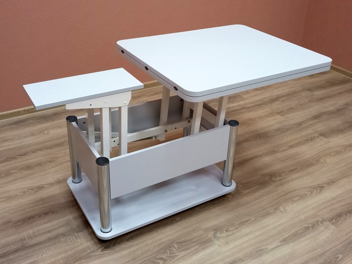 Журнальный стол-трансформер Дебют-3, серый/хром в Перми - изображение 4