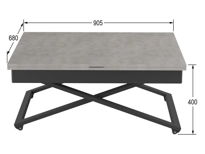 Журнальный стол-трансформер Генри, бетон чикаго/чёрный в Перми - изображение 10