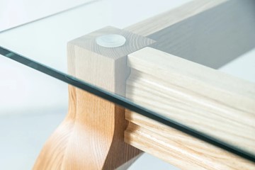 Журнальный столик Оникс-12, Натуральный массив/Прозрачное стекло в Перми - предосмотр 1