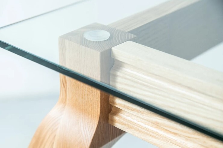 Журнальный столик Оникс-12, Натуральный массив/Прозрачное стекло в Перми - изображение 1