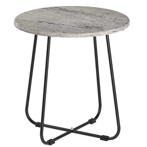 Круглый столик Мебелик BeautyStyle-14 (серый шпат/черный) в Перми