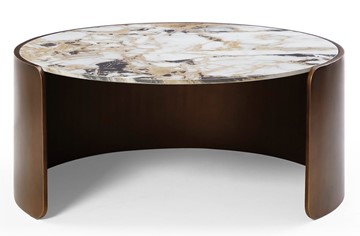 Круглый стол CT3095CL (D90) белая керамика /бронзовый в Перми - предосмотр