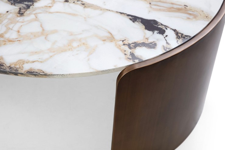Круглый стол CT3095CL (D90) белая керамика /бронзовый в Перми - изображение 4