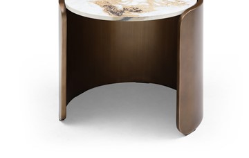 Журнальный столик ET3095CI (D40) белая керамика /бронзовый в Перми - предосмотр 2