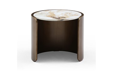 Журнальный столик ET3095CI (D40) белая керамика /бронзовый в Чайковском