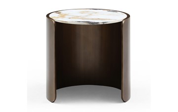 Столик круглый ET3095CI (D45) белая керамика /бронзовый в Чайковском