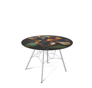 Круглый столик SHT-S100 / SHT-TT32 60 стекло/МДФ (ночной цветок/хром лак) в Перми - предосмотр