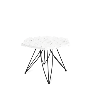 Шестигранный столик SHT-S113 / SHT-ТT20 60 ЛДСП (мрамор каррара белый/черный муар) в Перми