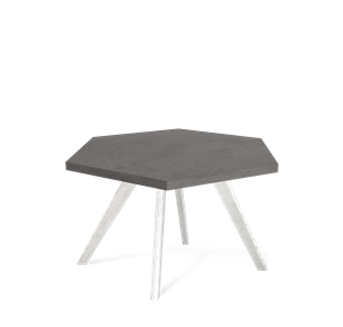 Столик круглый SHT-S39 / SHT-ТT20 70 ЛДСП (бетон чикаго темно-серый/белый/патина серебро) в Перми